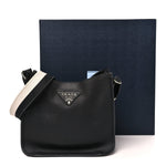 Vitello Daino Soft Hobo Messenger Bag Black