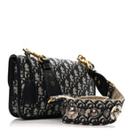 Oblique Small DiorAddict Flap Bag Navy Blue