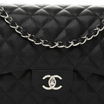 Caviar Quilted Jumbo Double Flap Black