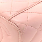 Lambskin Quilted Mini Sweet Camellia Vanity Case With Chain Pink