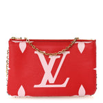 Monogram Giant Double Zip Pochette Rouge