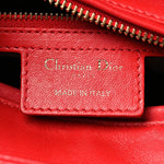Lambskin Cannage Medium Lady Dior Red