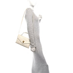 Nappa Intrecciato Knot Lock Top Handle Crossbody Bag Sea Salt