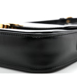 Shiny Calfskin Triomphe Shoulder Bag Black