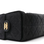 Washed Denim Quilted Mini Chanel 25 Handbag Black