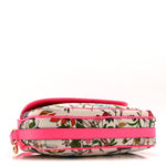 Canvas Flora Floral Shoulder Bag White Fuchsia Fluo