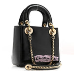 Calfskin Beaded Mini Lady Dior Black