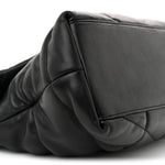 Lambskin Quilted Medium Loulou Puffer Monogram Chain Satchel Black
