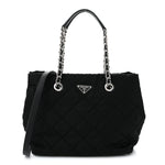 Nylon Tessuto Impuntu Quilted Tote Black