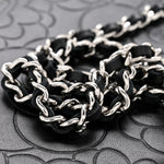 Lambskin Camellia Embossed Wallet On Chain WOC Black