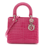 Alligator Medium Lady Dior Pink