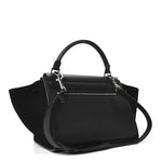 Drummed Calfskin Suede Small Trapeze Black