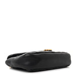 Sheepskin Matelasse Chevron Monogram College Chain Wallet Black