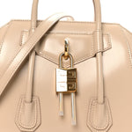 Box Calfskin Mini Lock Antigona Shoulder Bag Natural Beige