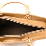 Patent Cannage Large Lady Dior Dark Beige