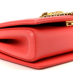 Lambskin Medium Devotion Crossbody Bag Corallo