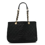 Caviar Quilted Grand Shopping Tote GST Black