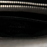 Sheepskin Matelasse Chevron Monogram Medium College Bag Asphalt