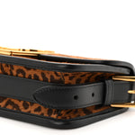 Calfskin Pony Hair Leopard Print Miss Dior Flap Black