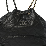 Aged Calfskin Quilted Small Gabrielle Backpack Black