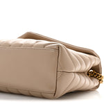Calfskin Y Quilted Monogram Small Loulou Chain Satchel Dark Beige