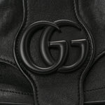 Goatskin Small GG Monochrome Aphrodite Shoulder Bag Black