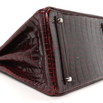 Shiny Porosus Crocodile Birkin 35 Bourgogne