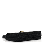 Raffia Calfskin Le 5 A 7 Mini Hobo Black