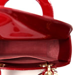 Patent Cannage Small My ABCDior Lady Dior Cherry Red