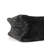 Denim GG Monogram Calfskin Mini Ophidia Tote Bag Black