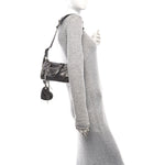 Metallic Agneau Arena Mini Le Cagole Duffle Crossbody Bag Silver