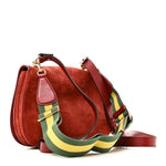 Suede Talco Roxy Calfskin Web Medium Blondie Shoulder Flap Bag Blondie Red