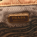 Re-Nylon Saffiano Stitched Re-Edition 1995 Chaine Drawstring Bucket Bag Brandy