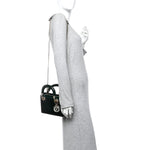 Alligator Crystal Mini Lady Dior Dark Green