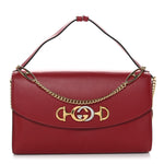 Smooth Calfskin Small Zumi Top Handle Shoulder Bag Hibiscus Red