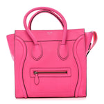 Drummed Calfskin Mini Luggage Fluo Pink
