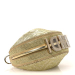Crystal Vitello Laminato Suede FF Nano Fendigraphy Hobo Bag Platino