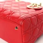 Lambskin Cannage Medium Lady Dior Red