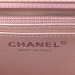 Iridescent Calfskin Quilted Mini Rectangular Flap Pink