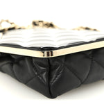 Lambskin Plexi Quilted CC Evening Clutch With Chain Black