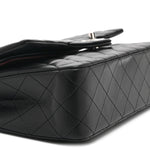 Lambskin Quilted Medium Double Flap Black