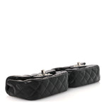 Lambskin Quilted Double Mini Flap Crossbody Black