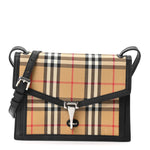 Grainy Calfskin Vintage Check Small Macken Crossbody Bag Black