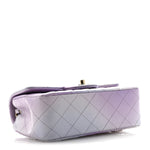 Calfskin Quilted Mini Cloudy Tie Dye Rectangular Flap Purple Blue Pink