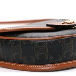 Canvas Calfskin Triomphe Mini Besace Tan