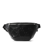 Calfskin GG Tennis Embossed Belt Bag Black