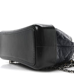 Aged Calfskin Quilted Small Gabrielle Backpack Blue Black