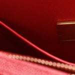 Caviar Quilted Lizard Embossed Small Coco Handle Flap Red