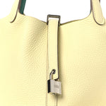 Taurillon Clemence Swift Eclat Picotin Lock 18 PM Jaune Milton Vert Vertigo