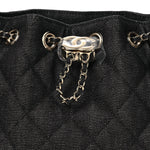 Denim Quilted Mini Chanel 25 Handbag Dark Blue